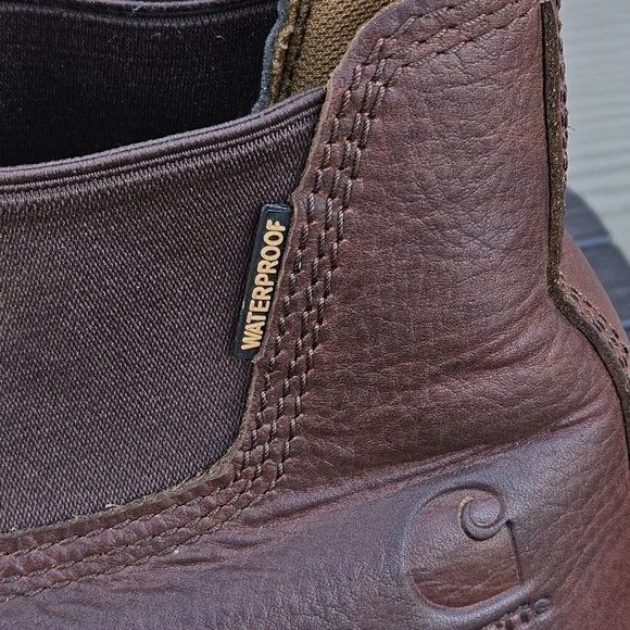 Carhartt 4 Waterproof Romeo Work Ankle Boots Brown Leather CMS4100 Mens 10.5